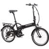 F.lli Schiano E-Sky 20 E-Bike, Bicicletta Elettrica Pieghevole per Adulti con Motore 250W e 7 velocità, Batteria al Litio 36V 7.8Ah estraibile, Colore Nero