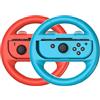 ARCELI 2pcs Steering Wheels for Nintendo Switch OLED, Switch Racing Wheel for Mario Kart 8 Deluxe（Red+blue)