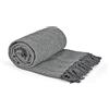 Emma Barclay Herringbone - Coperta in Cotone Riciclato con Motivo a Spina di Pesce, per Sedia, Divano, Letto, in Grigio Argento - 50 x 60 (127 x 152 cm)