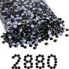 BEADSLAND Hotfix Strass Bulk, 2880 Pezzo Cristallo Hotfix Strass per Artigianato Vestiti Decorazione DIY, Nero, SS30, 6.3-6.5mm