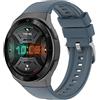 Yikamosi Compatibile con Huawei Watch GT 2e Cinturino,Sgancio Rapido Silicone Chiusura in Acciaio Inossidabile Cinturino di Ricambio per Huawei Watch GT 2e,Ardesia