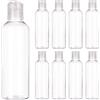 BENECREAT 8 Pack 200ml Bottiglie trasparenti Contenitori in PET di plastica vuoti per detergenti per il viso Sapone per mani, bottiglie ricaricabili e portatili