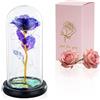 Glasseam La Bella E La Bestia Rose In Cupola Di Vetro Luci A LED Crystal Rose Fiori Regalo Per Compleanno Anniversario San Valentino Matrimonio Fidanzata Moglie Donne