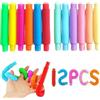 Shengbangym Giocattoli Sensoriali Mini Pop Tubes,12 pezzi Giocattoli Sensoriali Colorati con Tubo Estensibile,Giocattoli Sensoriali Colorati Adatto a bambini,ragazzi e adulti per alleviare lo stress e l'ansia