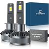 D-Lumina Lampadina H1 LED Canbus 130W 26000LM, CPS 6500K chip 400% brillante, 9-60V, Funziona Sia Per Auto Che Camion, Funziona Sia Con Lenticolari Che Senza Lenticolari,LED Lampada Luci 2 pezzi