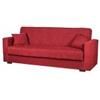 BellaHome DIVANO LETTO NORA 3 POSTI ROSSO, 212X80X87 CM