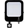 Aigostar Faro proiettore Led 100W Nero da esterno IP65 Bianco freddo 6500K con sensore crepuscolare e di movimento Aigostar