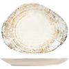 H&H Eris Piatto Ovale in Porcellana, 22cm, Design Moderno, Elegante, per servire le pietanze, Beige