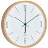 TFA Dostmann 60.3524.04 Orologio da Parete, in Legno, Bianco/Verde, 25,5 x 4,5 x 25,5 cm