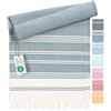 Fit-Flip Telo hammam - asciugamano mare cotone antisabbia XXL - asciugatura rapida - teli sauna fouta, asciugamani spiaggia ideale come sarong e per doccia - Petrolio - 200x200cm Diamond