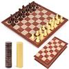 Peradix 2 in 1 Scacchi e Dama Magnetici, Scacchiera Magnetica Pieghevole Gioco Intelligente Set da Viaggio per Scacchi e Dama Classico, Scacchi Portatili Portaoggetti 25 * 25cm da 6 anni in su