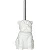 Wenko - Scopino per WC Bulldog con scopino per WC a forma di bulldog in ceramica, 15 x 69 x 20 cm, colore: Bianco