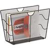 Relaxdays Portariviste mesh cesto portadepliant da terra metallo portagiornali HLP HBT 27 x 39 x 17 cm, nero