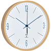 TFA Dostmann 60.3524.06 Orologio da Parete, in Legno, Bianco/Blu, 25,5 x 4,5 x 25,5 cm