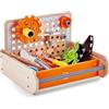 Hape Junior Inventor - Cassetta degli attrezzi scientifica con più di sei esperimenti adatta per piccoli scienziati dai 4 anni in su