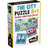 Headu Puzzle 8+1 City Grandi Pezzi Double-Face It20508 Puzzle Educativi Per Bambini Età 2+ Made In Italy