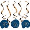 Folat 66530 Decorazione da appendere Elegant True Blue 30 anni - 5 pezzi