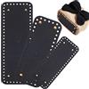 PH PandaHall 3 Dimensioni Fondo Borsa Uncinetto Fondo per Borsa in Pelle, Nero Rettangolo Base Borsa Uncinetto con Fori per Borsa Gancio Tessuto A Mano Fai da Te