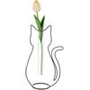 Balvi Vaso Silhouette Colore nero Vaso decorativo a forma di gatto Metallo/vetro