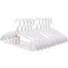Trrcylp Confezione da 10 grucce in plastica resistente, capacità 11,3 kg, gancio girevole per vestiti, spalle larghe, antiscivolo, spesso bianco