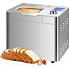 COOCHEER Macchina per il pane con capacità fino a 900 g, programmi intelligenti e automatici, 3 misure di pane, 550 W, 36 x 22 x 30 cm, argento