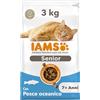 IAMS Senior cibo secco per gatti - Cibo secco per gatti anziani dai 7 anni in su con pesce, 3 kg