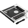 Poppstar Caddy per SSD HDD disco rigido 2,5 (7 mm, 9,5 mm) Adattatore notebook HDD al posto del lettore DVD / slot CD Sata 3 da 9,5 mm (per portatile ecc.)
