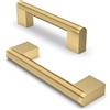 FURNIWARE 10 pezzi maniglia dell'armadio, distanza del foro di 96 mm Maniglie per mobili in acciaio inossidabile Maniglie dell'armadio da cucina Maniglia dell'armadio da cucina-Ottone spazzolato