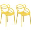 Totò Piccinni Sedia INFINITY EYE Impilabile Design Moderno in Polipropilene (Giallo Senape, 2 Pz)