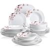 VEWEET Annie Servizio di Piatti in Porcellana 60 Pezzi con 12 Tazza 175 ml,  12 Piattini, 12 Piatti, 12 Piatti Fondi e 12 Piatti da Dessert per 12  Persone : : Casa e cucina