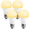 DiCUNO Lampadina LED crepuscolare E27, 9W lampadina sensore crepuscolare sostituisce 60W, Bianco caldo 2700K, 800LM, Automatico on/off, Non dimmerabile, Sensore di luce LED per esterni, 4 Pezzi