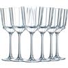 Cristal d'Arques Macassar Calice Vino Rosso 35cl Set 6 | Cristallino, calice a stelo per vino rosso, lavabile in lavastoviglie, prodotto in Francia