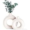 CEMABT Vasi per erba della pampa, vaso creativo moderno, realizzato a mano, vaso bianco opaco, in ceramica, fiori secchi, ornamenti per ufficio, decorazione della casa, set di vasi