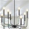 WayLuoung Lampadario moderno in Nero, Ø69cm, Lampadario per sala da pranzo a 8 luci per camera da letto, soggiorno, cucina, foyer, ingresso (versione aggiornata, 2 tipi di altezza 8 bracci)
