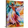 Panther Print Leonid Afremov - Dipinto a olio astratto su tela da parete per soggiorno, decorazione casa, Dance Waltz, 31x20cm (12x8in)