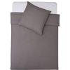 Lumaland Premium Set di biancheria da letto in cotone copripiumone con cerniera 155 x 220 cm e federa 80 x 80 cm Antracite
