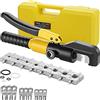 TEENO Pinza Crimpatrice Idraulica 10T con 9 paio inserti di crimpatura in acciaio e 9 Capicorda, 4-70mm² pinza crimpatrice Kit di strumenti di crimpatura capocorda in rame e alluminio