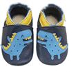 Bemesu scarpe striscianti per bambini primi passi pantofole in pelle pantofole per bambini realizzate in morbida pelle per ragazze e ragazzi coccodrillo blu scuro (M, EU 20-21)