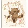 Vervaco Kit Punto Croce Contato ALTALENA DELL'ORSO DI POPCORN Decorativi Per Pareti ca. 15 x 16 cm Set Fai Da Te Creativo Adulti Ricamo Casa Decor Arte Da Parete Kit Per Hobby Cross Stitch