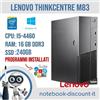Lenovo PC DEKTOP LENOVO THINKCENTRE M83 Cpu i5-4460 16gb RAM DDR3 SSD 240gb W10P
