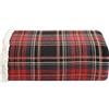 Eddie Bauer - Coperta in flanella di cotone, decorazione per la casa, biancheria da letto reversibile Sherpa per tutte le stagioni (Mountain Tartan rosso, copriletto)