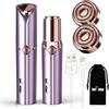 Gurelax Rasoio per capelli facciali da donna, indolore per capelli femminili, ricaricabile, 2 testine di ricambio incluse, rasoio elettrico Best Lady Face per labbra, mento, braccia