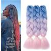 Gairyan Extension Treccine Africane Extension Capelli Sintetici a Treccia per Treccine Afro 60cm Capelli Finti Crochet Twist Ombre Jumbo Braiding 3 Pieces 300g (Blu-Viola-Rosa)