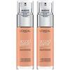 L'OREAL PARIS L'Oréal Paris Accord Parfait Fondotinta Fluido con Texture Ultra Leggera Idratante con Acido Ialuronico Colore 5.R / 5.C Sable Rosé - 2 Cosmetici