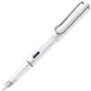 Lamy safari white - Stilografica con impugnatura ergonomica e pennino in acciaio lucido misura EF - ideale per la scrittura e la calligrafia - cartuccia T 10 blue inclusa - destrimani