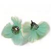 Nappine a fiore in organza Verde Acqua per orecchini