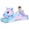 MorisMos Unicorno Peluche Gigante, 80cm Animale di Peluche Unicorno per Bambini, Arcobaleno Peluche Unicorno Grande Regalo per Ragazze Fidanzata Ragazzi Compleanno Natale Deco