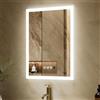 GANPE Specchio da bagno a LED con sensore di movimento, con Bluetooth, illuminato, dimmerabile, per trucco, a parete, anti appannamento, IP44, impermeabile, verticale e orizzontale (50_x_70_cm)