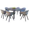 MIlani Home JERRI - set tavolo in alluminio cm 90/180 x 90 x 75 h con 6 poltrone Jessie