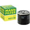 Mann Filter MANN-FILTER, W 811/80 Filtro olio | Per Autovetture, Massime prestazioni filtranti, Protezione motore, Guarnizione alta qualità, Qualità originale OE